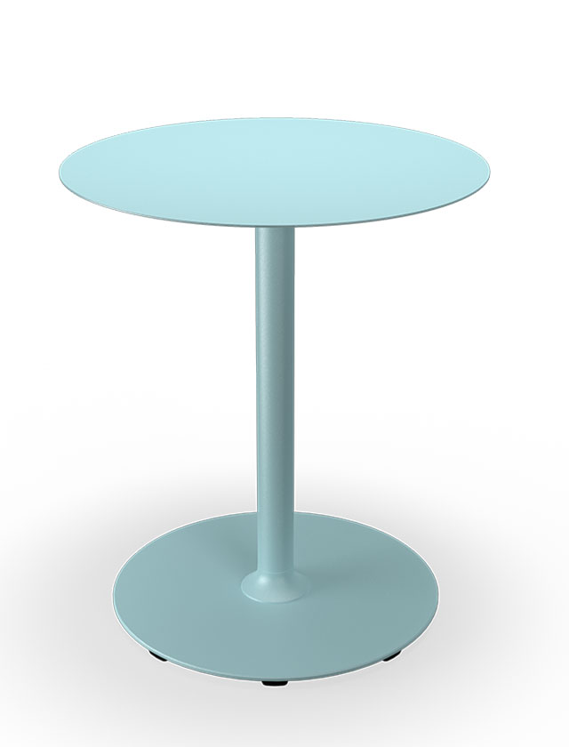 HOUE PICO Gartentisch Rund mit 64 cm im Durchmesser in Ice Blue mit rundem Sockel