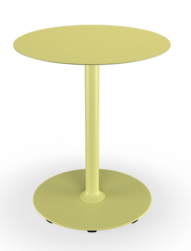 HOUE PICO Gartentisch Rund mit 64 cm im Durchmesser in Lemon Zest mit rundem Sockel