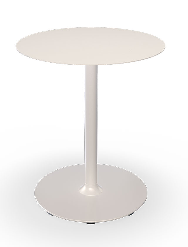 HOUE PICO Gartentisch Rund mit 64 cm im Durchmesser in Muted White mit rundem Sockel