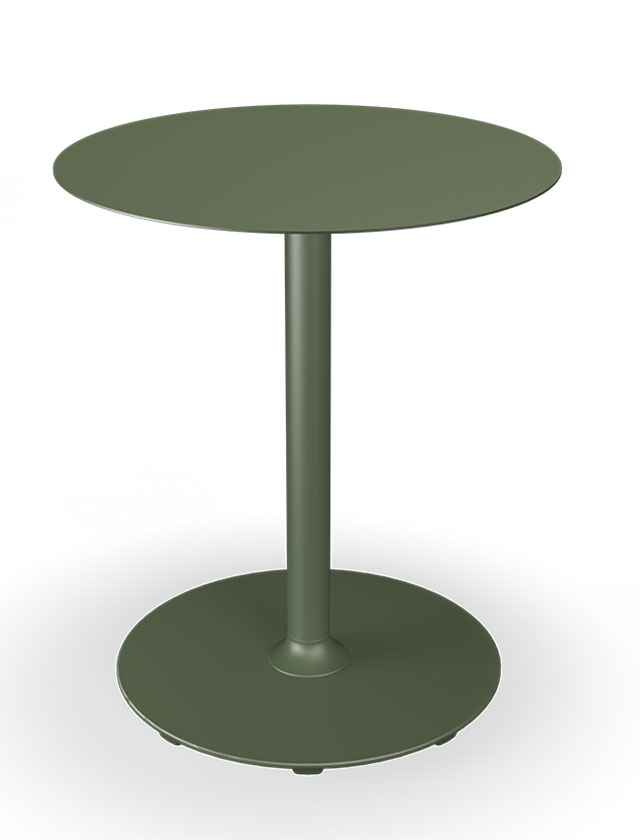 HOUE PICO Gartentisch Rund mit 64 cm im Durchmesser in Olive Green mit rundem Sockel