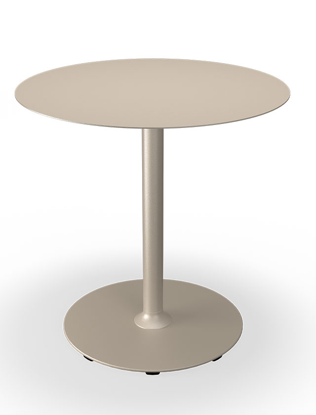 HOUE PICO Gartentisch Rund mit 74 cm im Durchmesser in Beige mit rundem Sockel