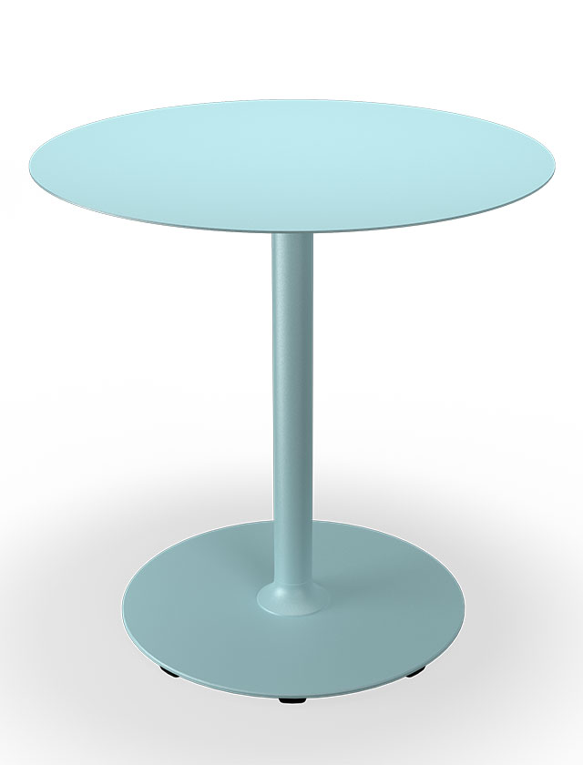 HOUE PICO Gartentisch Rund mit 74 cm im Durchmesser in Ice Blue mit rundem Sockel