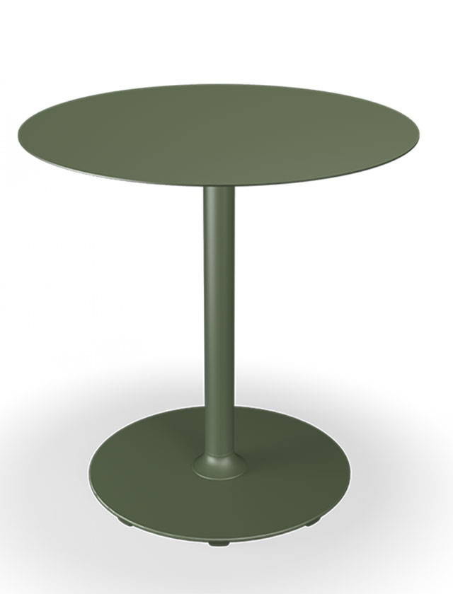 HOUE PICO Gartentisch Rund mit 74 cm im Durchmesser in Olive Green mit rundem Sockel