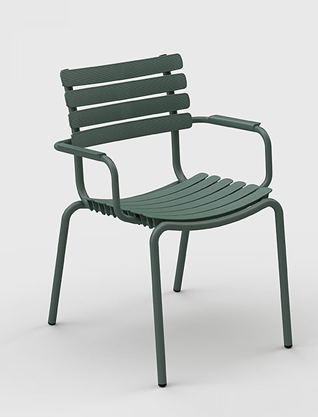 ReClips Dining Chair von HOUE in Olive Green - Gartenstuhl in Grün