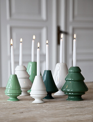 Avvento Kerzenhalter in grün & weiß von Kähler Design