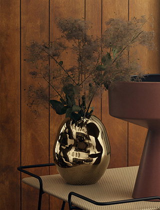 Fiora Vase in Gold von Kähler Design - Design by Stine Goya