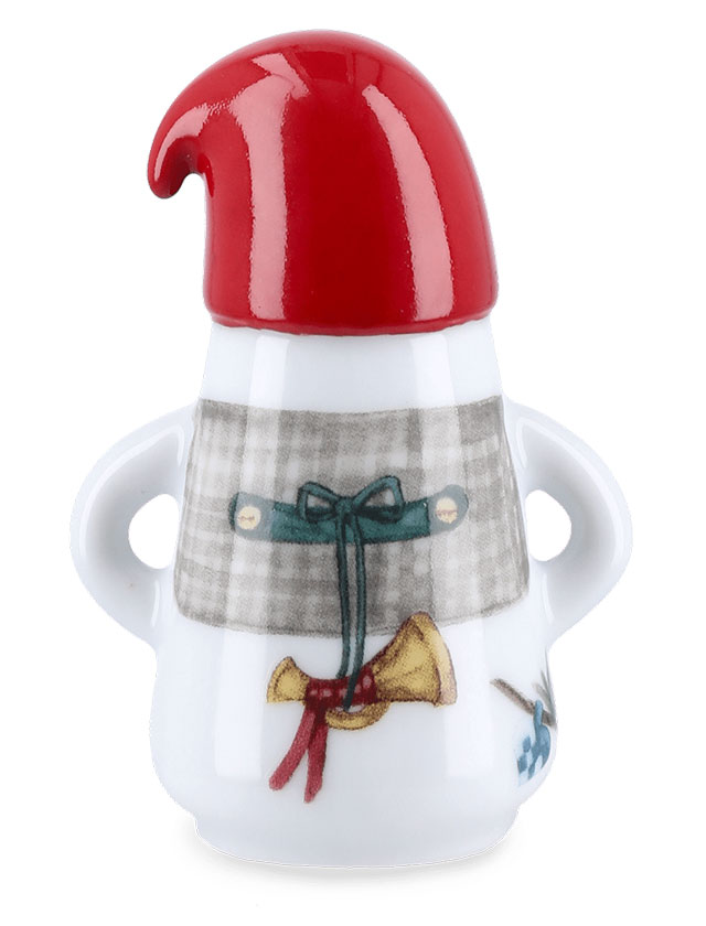 Kähler Design Hammershøi Weihnachtsmann Figur aus Porzellan mit roter Mütze.