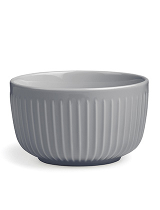 Marmorgraue kleine Schüssel oder Dessertschale mit Rillenmuster aus der Hammershøi-Serie von Kähler Design