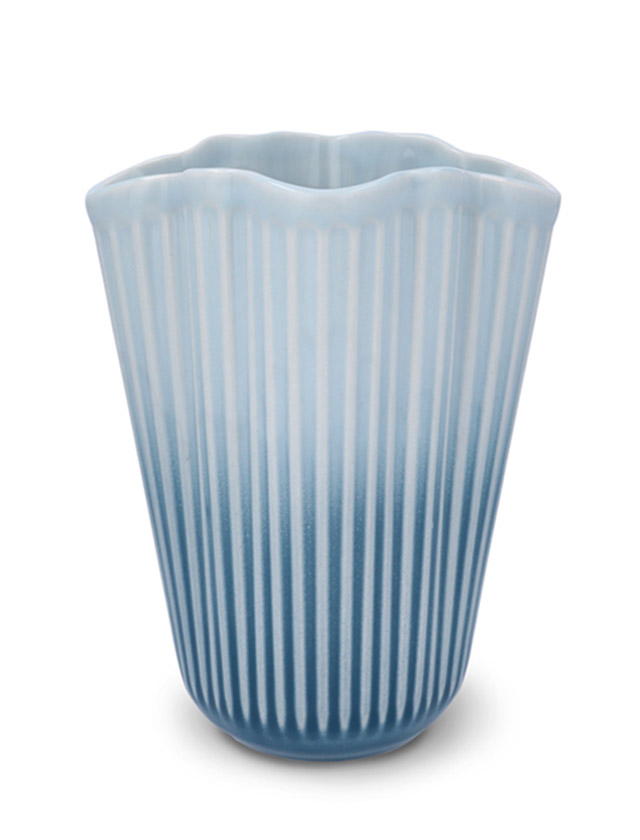 Hammershøi Unfold-Vase, groß in Blau von Kähler.