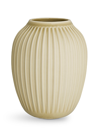 Hammershøi Vase Groß in Birke - Große bauchrige Vase in Creme von Kähler Design