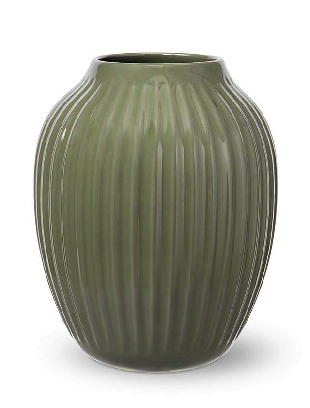 Hammershøi Vase Olivgrün - Olive Green in Groß - Höhe 250 mm