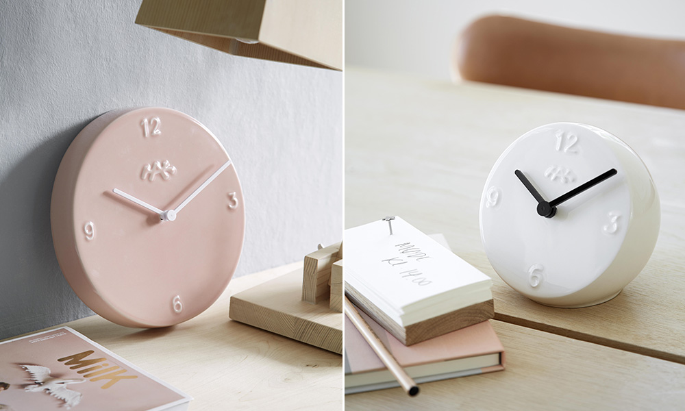 Ora Keramikuhren von Kähler Design und Zettelblock von Raumgestalt