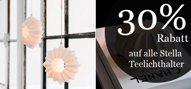 30 % Rabatt auf unsere Stella-Teelichthalter!