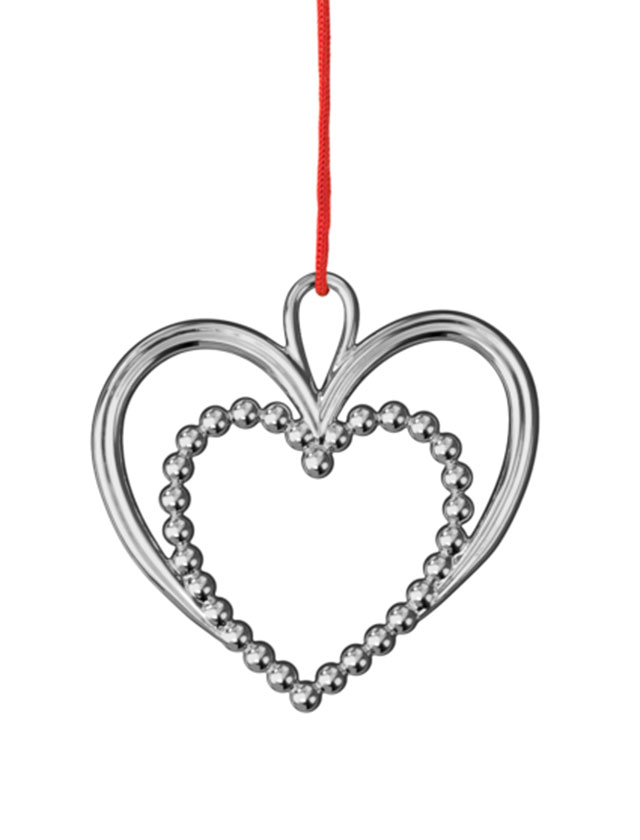 Perlenherz 2025 - Anhänger in Versilbert - Karen Blixen Christbaumschmuck