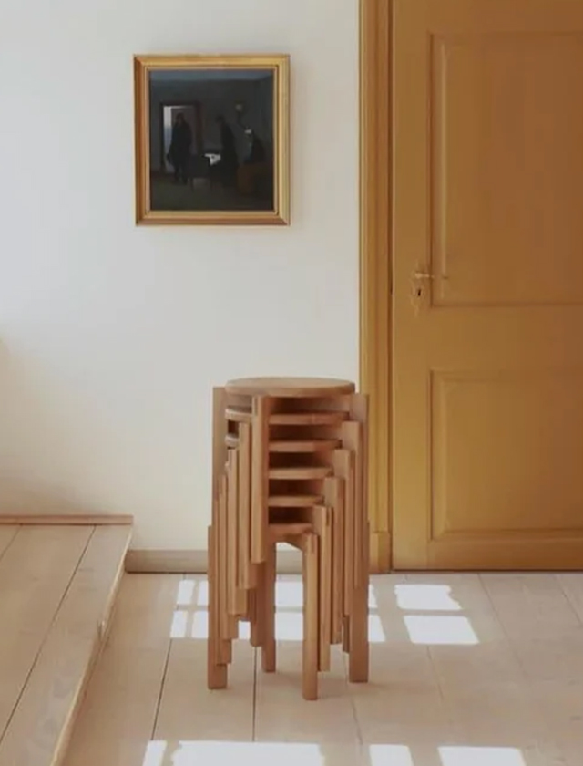 KA50 Hocker aus massivem Eichenhol, dänisches Design von Kath & Andersen