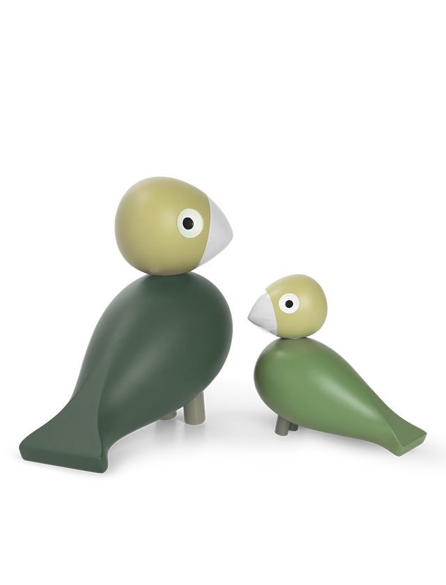 Liv & Lykke Vogelpaar in Grün von Kay Bojesen
