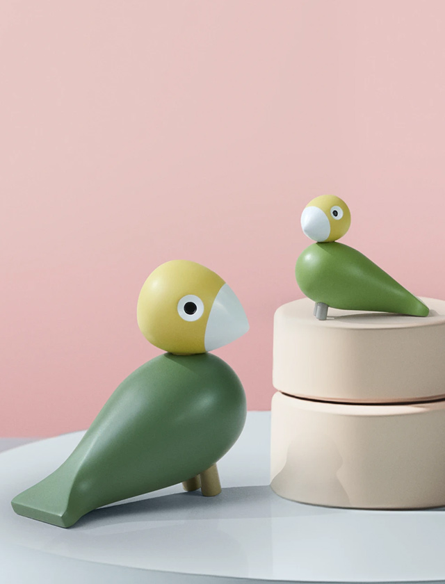 Liv & Lykke Vogelpaar (Grün) von Kay Bojesen – skandinavisches Design