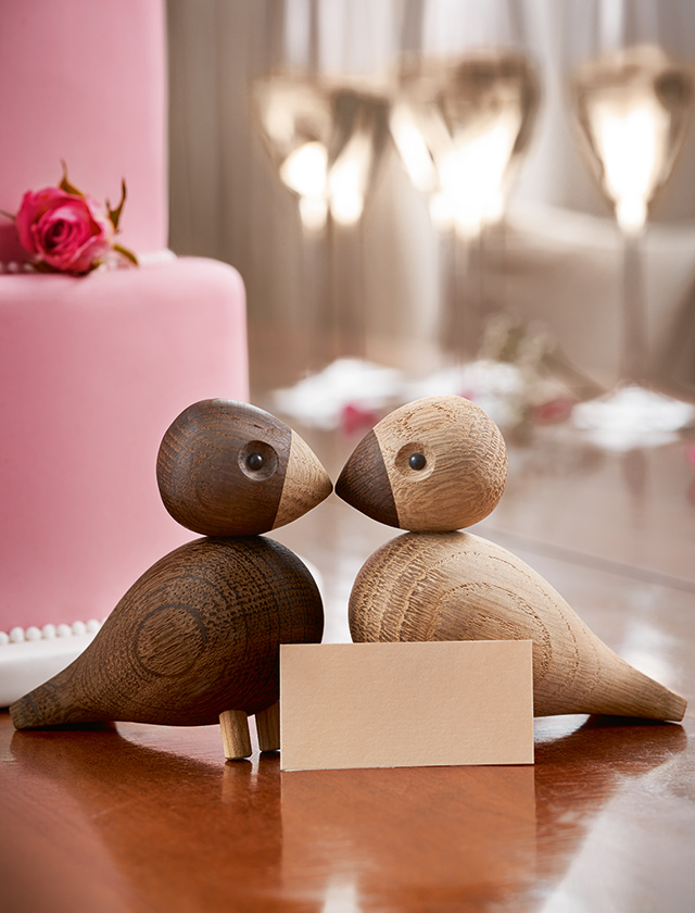 Kay Bojesen Lovebirds aus Eiche – Holzvogelpaar (Unzertrennliche)