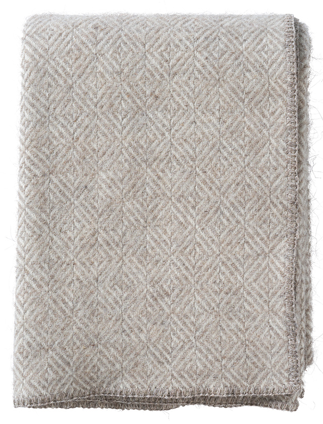 Diamonds Alpaca Wolldecke in der Farbe Nature aus Klippan Yllefabrik