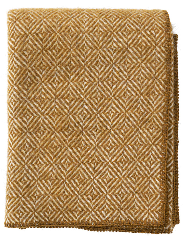 Diamonds Alpaca Wolldecke in der Farbe Caramel aus Klippan Yllefabrik