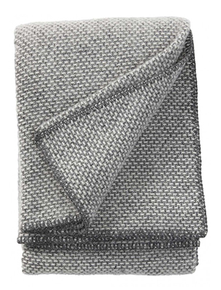 Domino Wolldecke Dark Grey von Klippan Yellefabrik aus 100 % Lammwolle