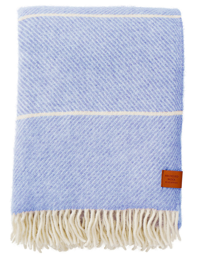 Klippan Frank Wolldecke Infinity Blue aus recycelter Wolle