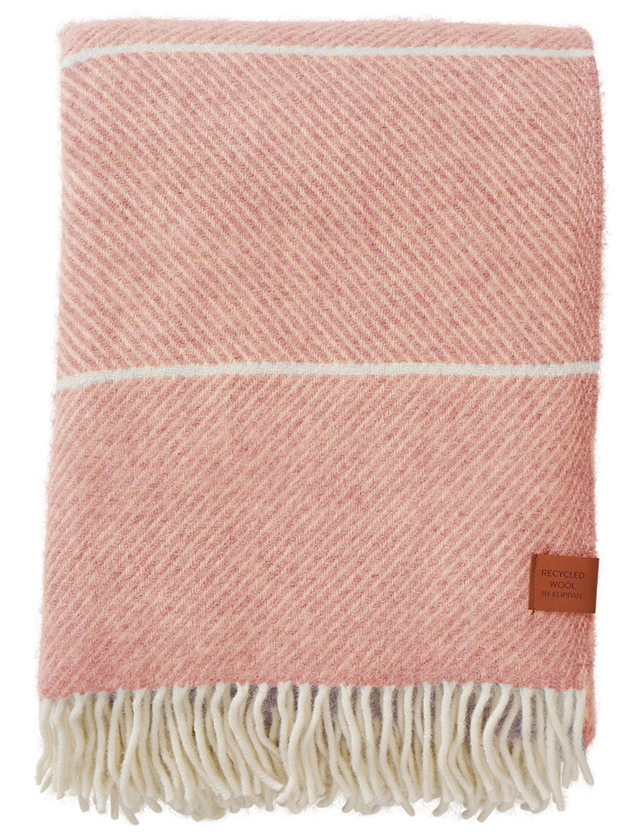 Klippan Frank Wolldecke Salmon Pink aus recycelter Wolle