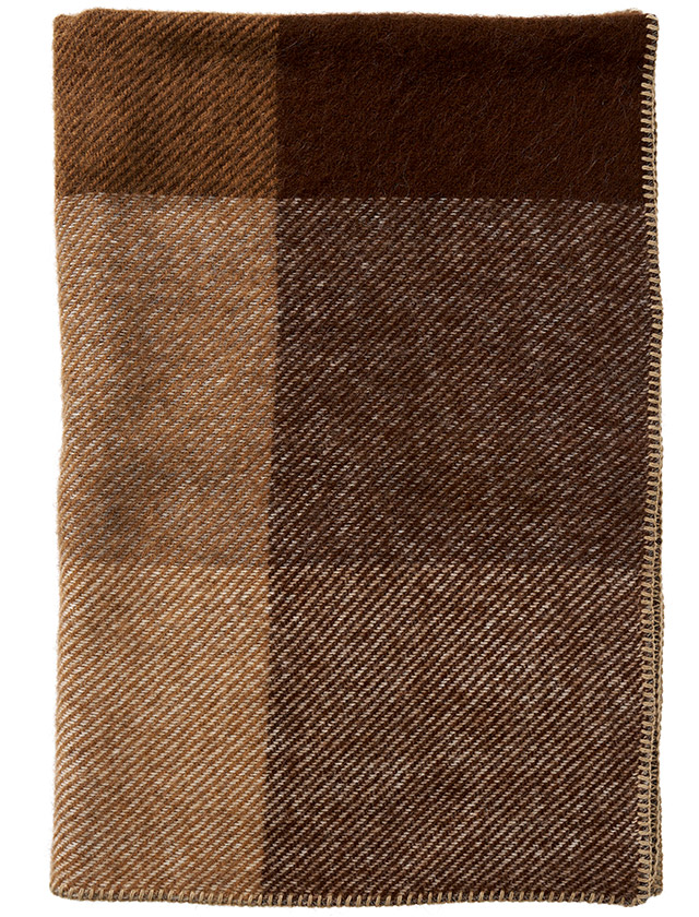 Klippan Yllefabrik Gotland Check Midi Wolldecken in der Farbe Beige
