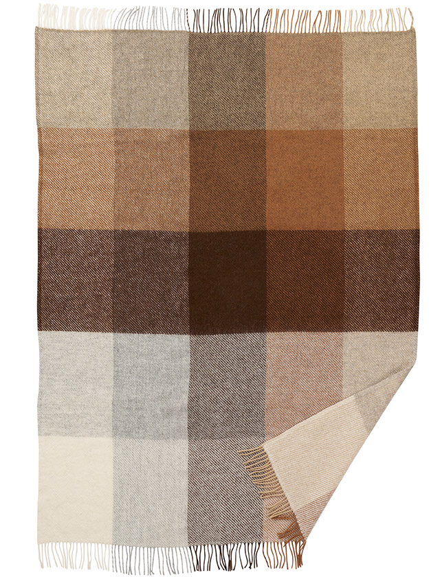 Klippan Gotland Check Wolldecke Beige – karierte Wolldecke