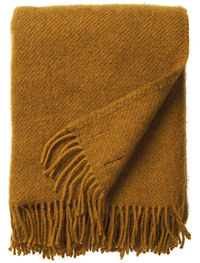 Gotland Wolldecke in Caramel aus Gotlandwolle von Klippan Yllefabrik