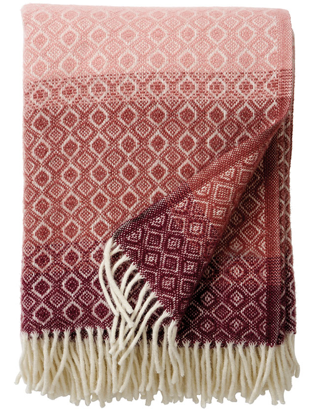 Klippan Havanna Wolldecke - Pink Multi mit Farbverlauf aus 100% Lammwolle von Klippan Yllefabrik
