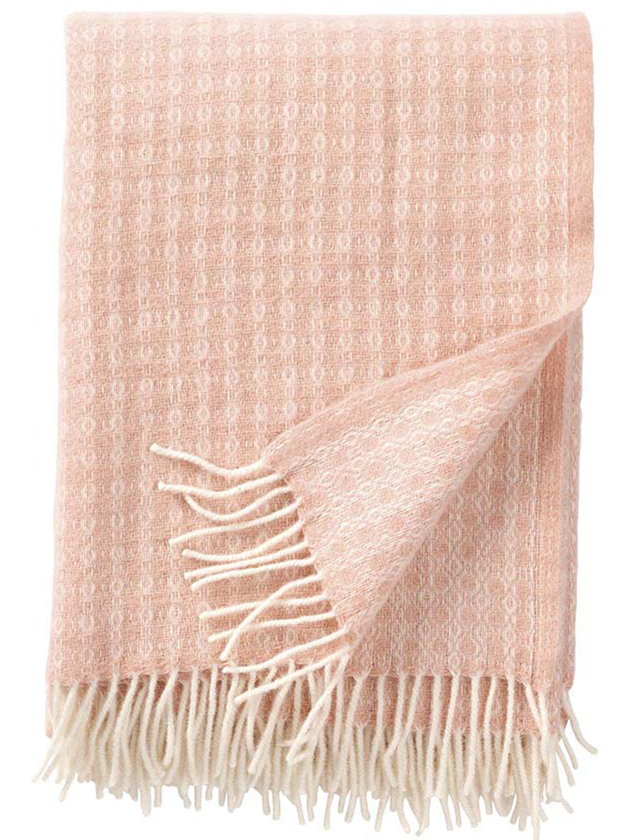 Loop Wolldecke aus 100% Lammwolle in Peach von Klippan