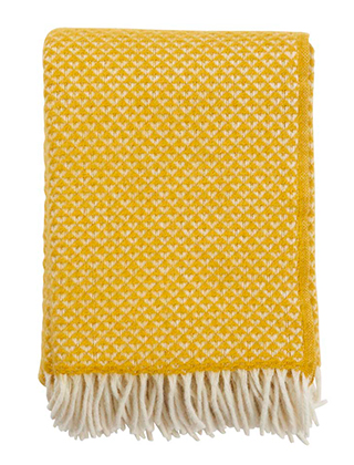 Luxor Wolldecke Saffron von Klippan Yellefabrik aus 100 % Lammwolle