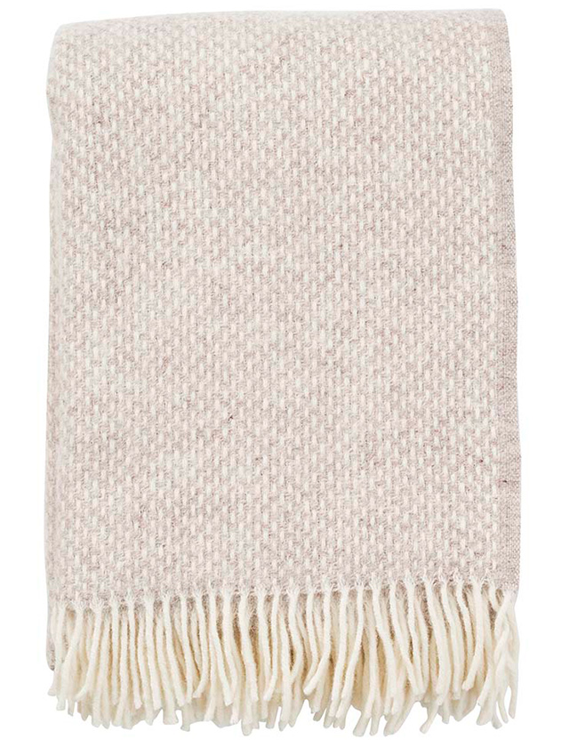 Preppy Wolldecke in Beige Melange aus 100% Lammwolle von Klippan aus Schweden