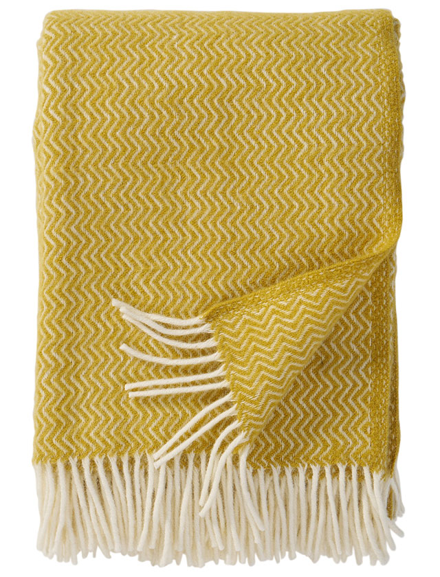 Klippan Sorbet Wolldecke aus 100% Lammwolle in der Farbe Banana.