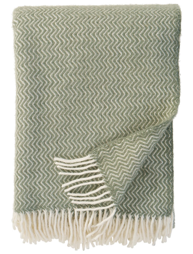 Klippan Sorbet Wolldecke aus 100% Lammwolle in der Farbe Pistachio.