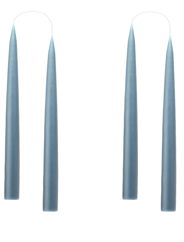 Stabkerzen - 4 Kerzen in der kleinen Größe von 20cm in einer Geschenkverpackung in der Farbe Blue Grey #21
