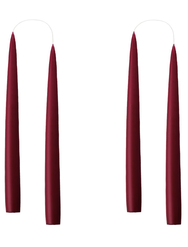 Stabkerzen - 4 Kerzen in der kleinen Größe von 20cm in einer Geschenkverpackung in der Farbe Bordeaux #15