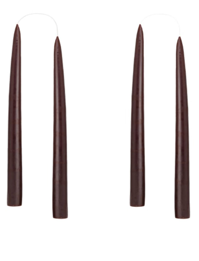 Stabkerzen - 4 Kerzen in der kleinen Größe von 20cm in einer Geschenkverpackung in der Farbe Chocolat Brown #60