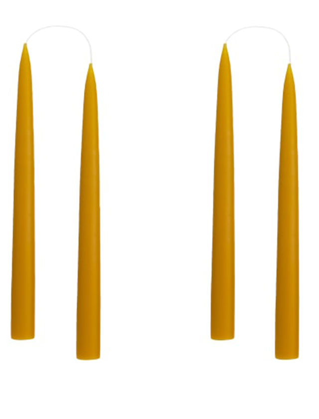 Stabkerzen - 4 Kerzen in der kleinen Größe von 20cm in einer Geschenkverpackung in der Farbe Honey #69