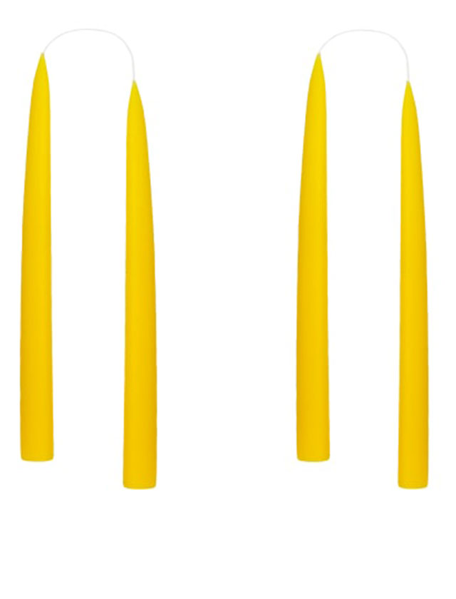 Stabkerzen - 4 Kerzen in der kleinen Größe von 20cm in einer Geschenkverpackung in der Farbe Lemon Yellow #53