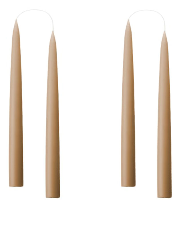 Stabkerzen - 4 Kerzen in der kleinen Größe von 20cm in einer Geschenkverpackung in der Farbe Nougat #65