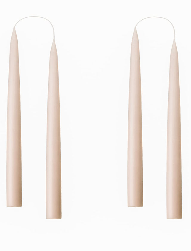 Stabkerzen - 4 Kerzen in der kleinen Größe von 20cm in einer Geschenkverpackung in der Farbe Nude #08
