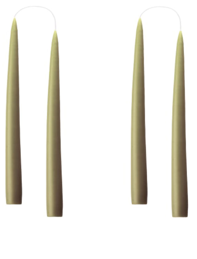 Stabkerzen - 4 Kerzen in der kleinen Größe von 20cm in einer Geschenkverpackung in der Farbe Olive #36