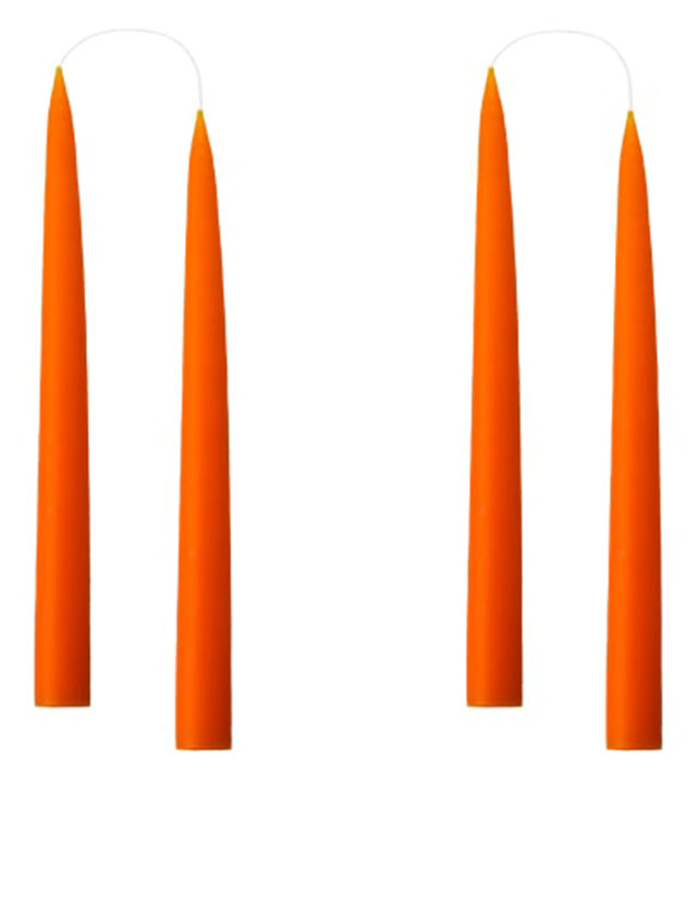 Stabkerzen - 4 Kerzen in der kleinen Größe von 20cm in einer Geschenkverpackung in der Farbe Orange #41