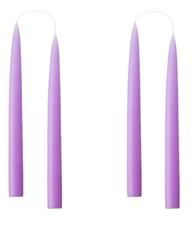 Stabkerzen - 4 Kerzen in der kleinen Größe von 20cm in einer Geschenkverpackung in der Farbe Pastel Purple #75