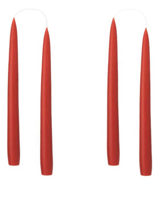 Stabkerzen - 4 Kerzen in der kleinen Größe von 20cm in einer Geschenkverpackung in der Farbe Rust #47