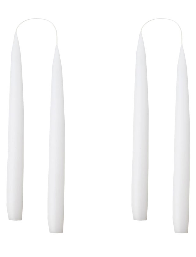 Stabkerzen - 4 Kerzen in der kleinen Größe von 20cm in einer Geschenkverpackung in der Farbe White #01