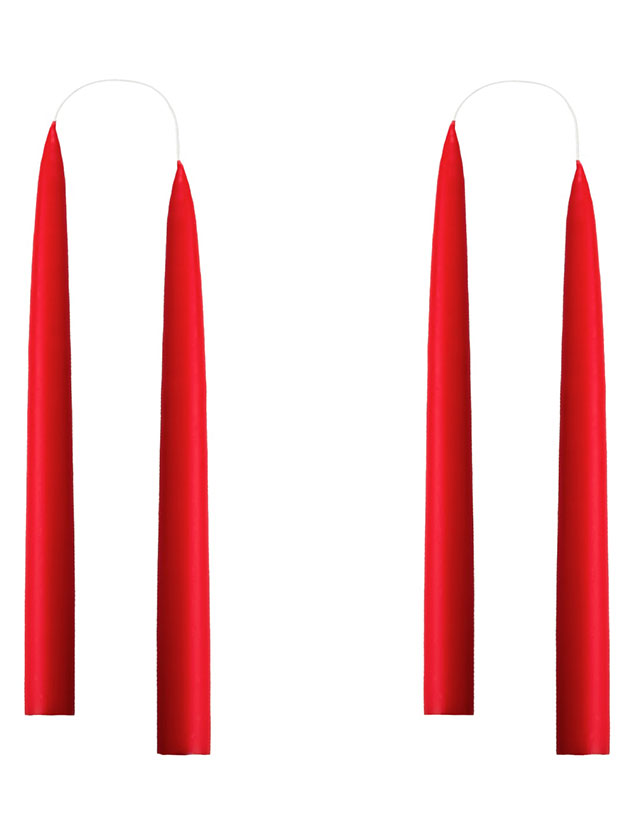 Stabkerzen - 4 Kerzen in der kleinen Größe von 20cm in einer Geschenkverpackung in der Farbe X-Mas Red #10
