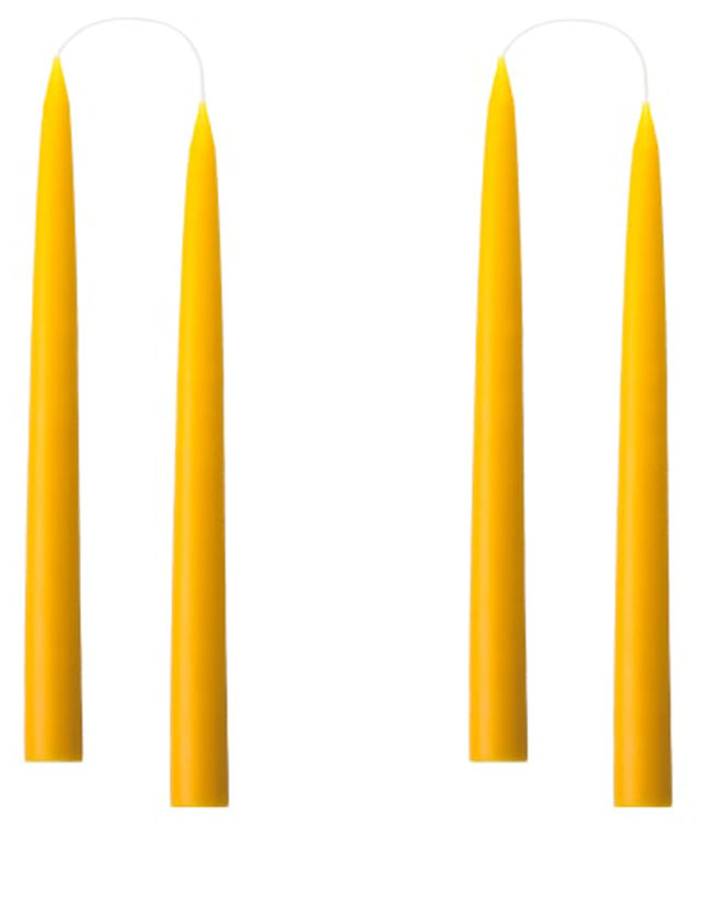 Stabkerzen - 4 Kerzen in der kleinen Größe von 20cm in einer Geschenkverpackung in der Farbe Yellow #51